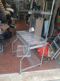 carrello porta PC  e stampante in acciaio