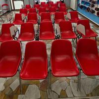 28 SEDIE PER AULA E/O SALA ATTESA  DI COLORE ROSSO