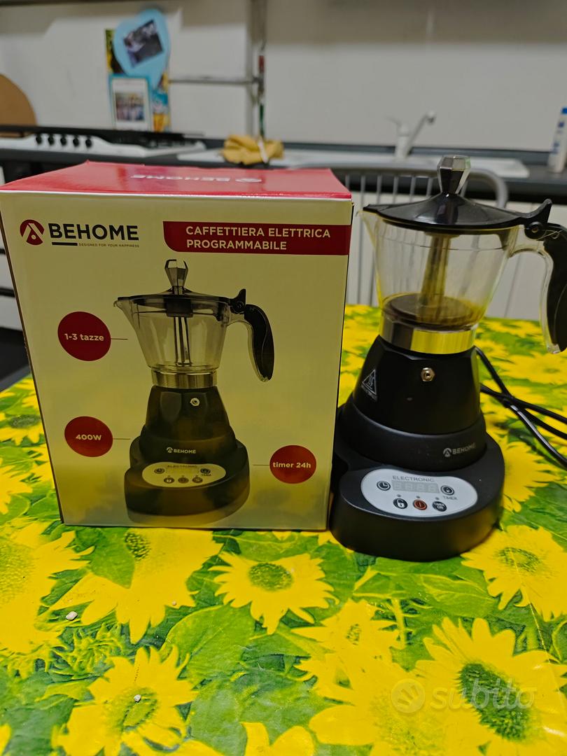 Behome caffettiera elettrica programmabile moka elettrica 3 tazze