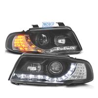 FARI AUDI A4 B5 99-01 LUCE DIURNA A LED FONDO NERO