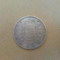 5 lire stemma sabaudo/Vittorio Emanuele II  (1872)