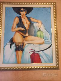 quadro  olio  su  tela   