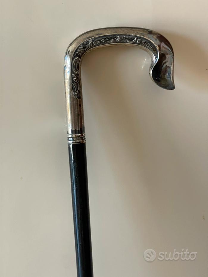Bastone Da Passeggio Vintage Antico Stile 1800 Con Pomo In Legno Intagliato - Foto 6