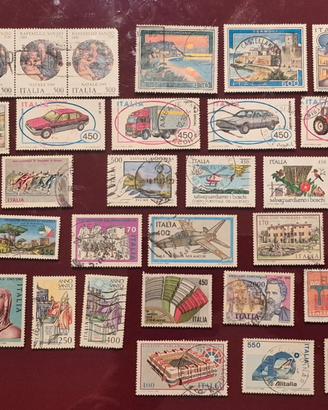 124 Francobolli Italia anni 80-90-2000-10 No Doppi
