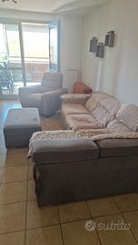 Divano letto con pouf e poltrona elettrica