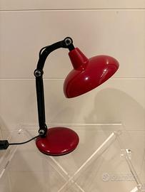 Lampada da tavolo metallo rosso e nero anni 70