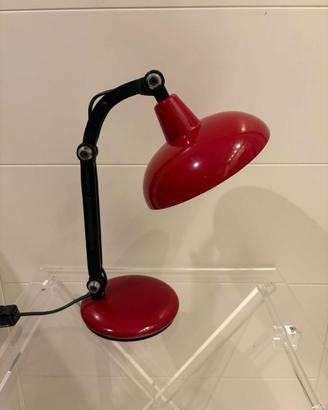 Lampada da tavolo metallo rosso e nero anni 70