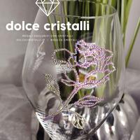 Calice esclusivo con rosa decorata a mano