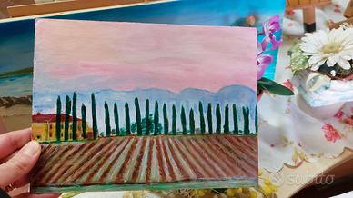 Dipinto 18x24cm Acrilico colori della campagna