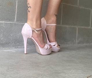 Sandali rosa cipria tacco