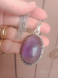 Collana in argento 925 con ciondolo in ametista