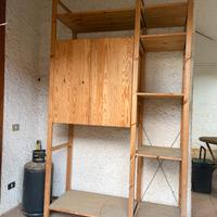 Scaffale in legno massello mobile personalizzabile