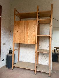 Scaffale in legno massello mobile personalizzabile