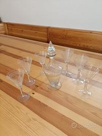 Set cocktail/martini cristallo anni '60