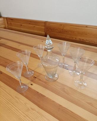 Set cocktail/martini cristallo anni '60