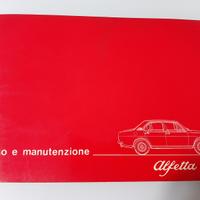 Alfa romeo alfetta 1600 uso e manutenzione