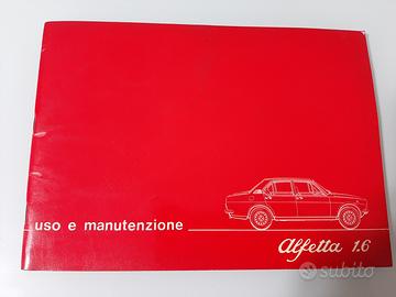 Alfa romeo alfetta 1600 uso e manutenzione