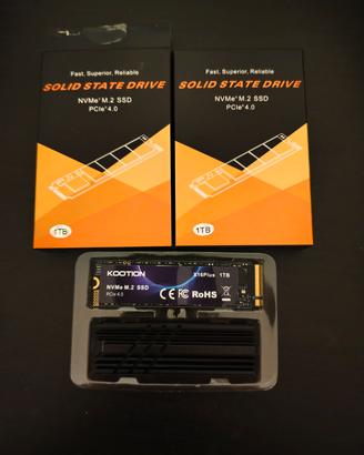 SSD Nvme 1tb 4.0 Kootion x16 plus 1tb x2 nuovi