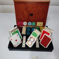 SCATOLA GIOCO CARTE in RADICA della DAL NEGRO