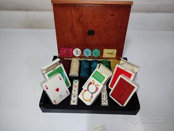 SCATOLA GIOCO CARTE in RADICA della DAL NEGRO