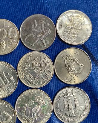 16 monete lire 200 Repubblica San Marino