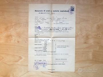 Denuncia armi anno 1962