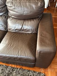 Divano 2 posti in pelle con Relax Poltronesofà