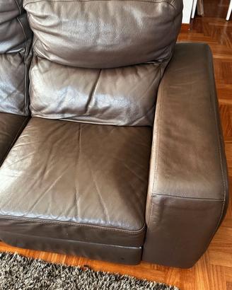 Divano 2 posti in pelle con Relax Poltronesofà