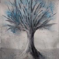 Albero, quadro moderno astratto Tela bordi spessi