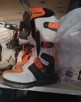 Scarponi motocross Thor bianco/arancio misura 34