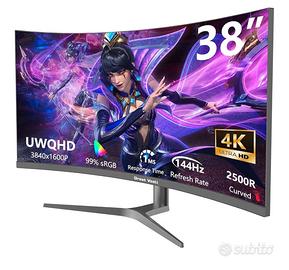 Monitor 38 pollici curvo Ultrawide Computer Gaming