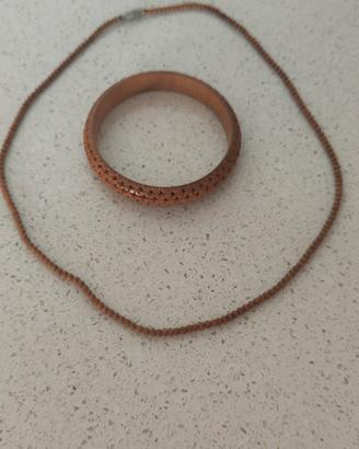 collana e bracciale in legno 
