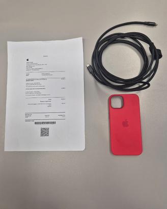 Custodia iPhone come nuova e cavo di ricarica USB