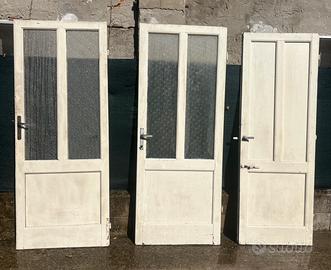 3 porte interne in legno bianche + finestra