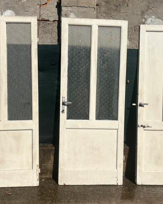 3 porte interne in legno bianche + finestra