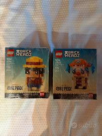 Coppia Brick headz one piece luffy e Buggy MISB