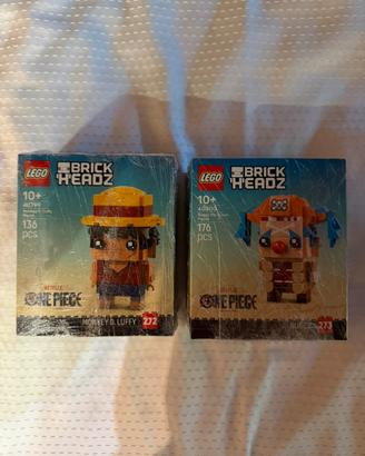 Coppia Brick headz one piece luffy e Buggy MISB