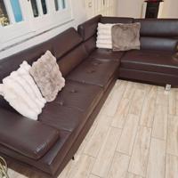 Divano angolare in pelle