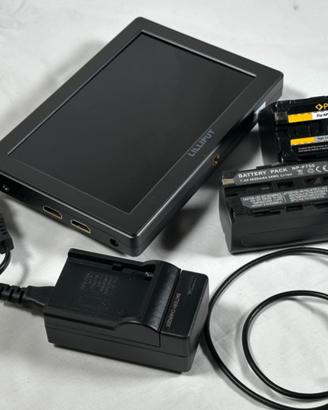 Monitor Lilliput 7" HDMI + batterie NP-F e altro