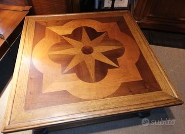 tavolino intarsiato rosa dei venti