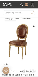 Sedia "Louis" Maison du Monde in cuoio e massello