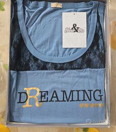 Pigiama Donna Pinocchietto T.S You&My Blu e Nero 