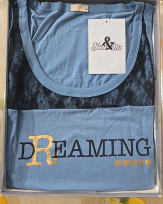 Pigiama Donna Pinocchietto T.S You&My Blu e Nero 