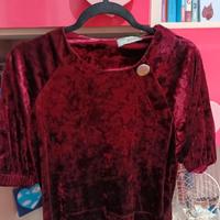 Maglietta bordeaux in velluto