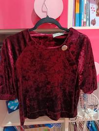 Maglietta bordeaux in velluto