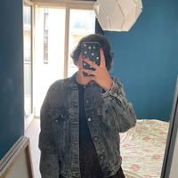 Giacca di jeans grigio/nera vintage