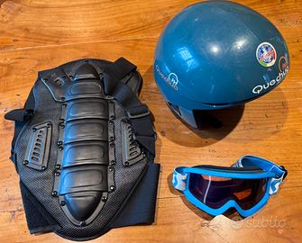 Casco, paraschiena, maschera sci per bambino