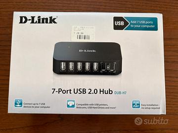 Hub USB 2.0 a 7 porte D-Link - Nuovo con sigilli
