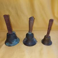 CAMPANELLE D'ALTARE 3pz, dia 80 75 55 mm, vintage