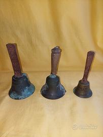 CAMPANELLE D'ALTARE 3pz, dia 80 75 55 mm, vintage